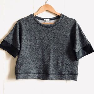 Marabelle Black Marled Cropped Sweatshirt